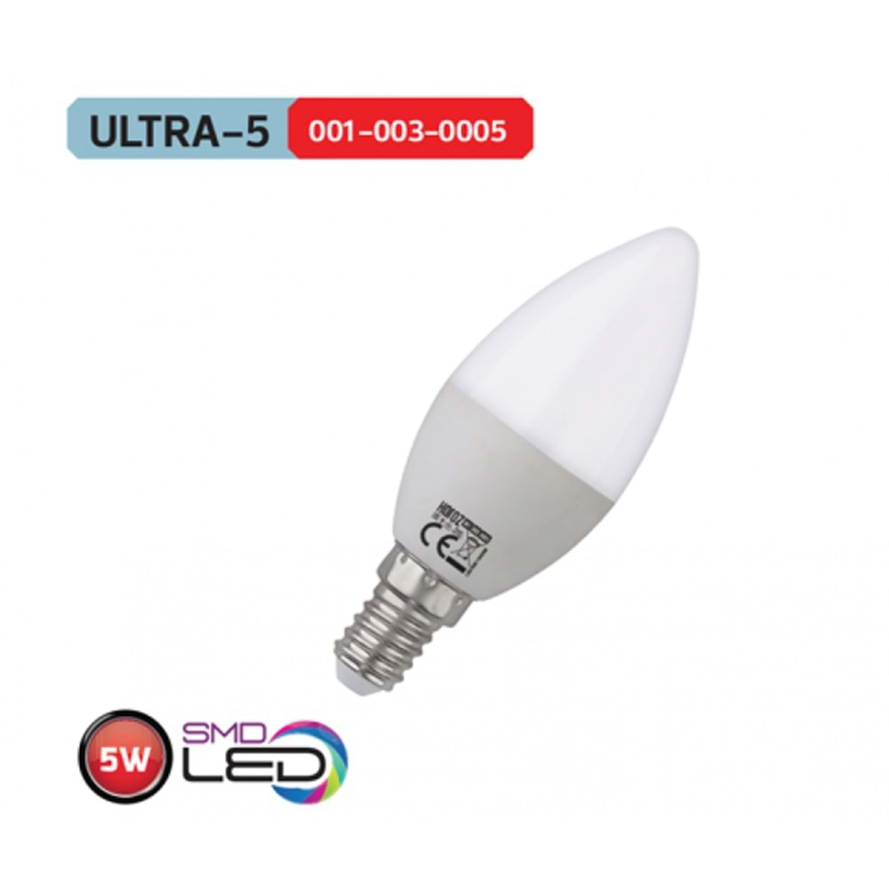 HOROZ 5W BUJİ LED AMPUL 6400K BEYAZ IŞIK E14 ULTRA-5 001 003 0005