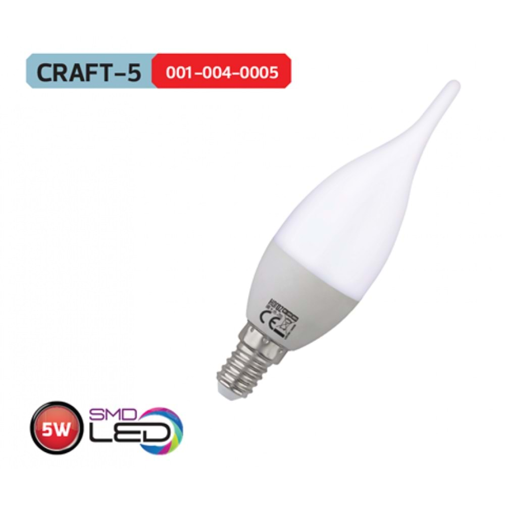 HOROZ 5W BUJİ LED AMPUL 4200K GÜNIŞIĞI E14 CRAFT-5 001 004 0005