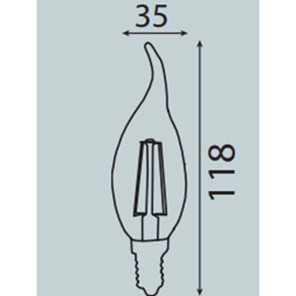 HOROZ 2W LED AMPUL 6400K E14 FLAMENT FLAME-2 001 014 0002