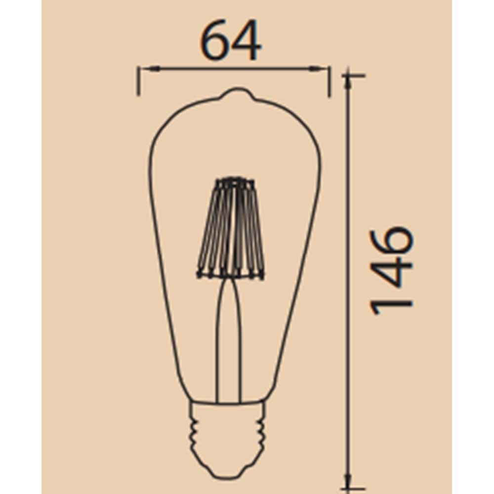 HOROZ 6W RUSTİK LED AMPUL VINTAGE E27 2200K 001 029 0006