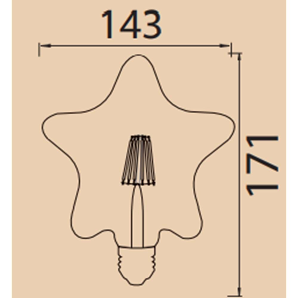 HOROZ 6W RUSTİK LED AMPUL STAR E27 001 031 0006