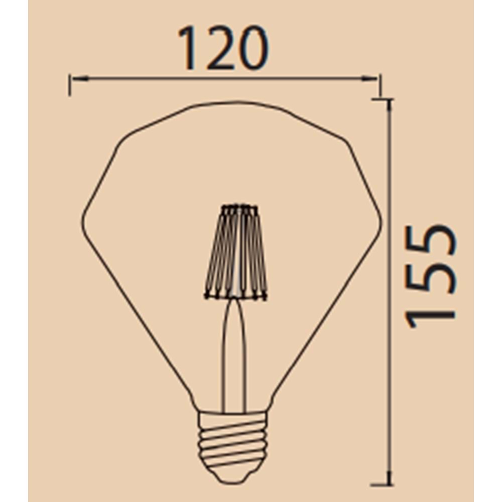 HOROZ 6W RUSTİK DIAMOND E27 2200K LED AMPUL 001 034 0006