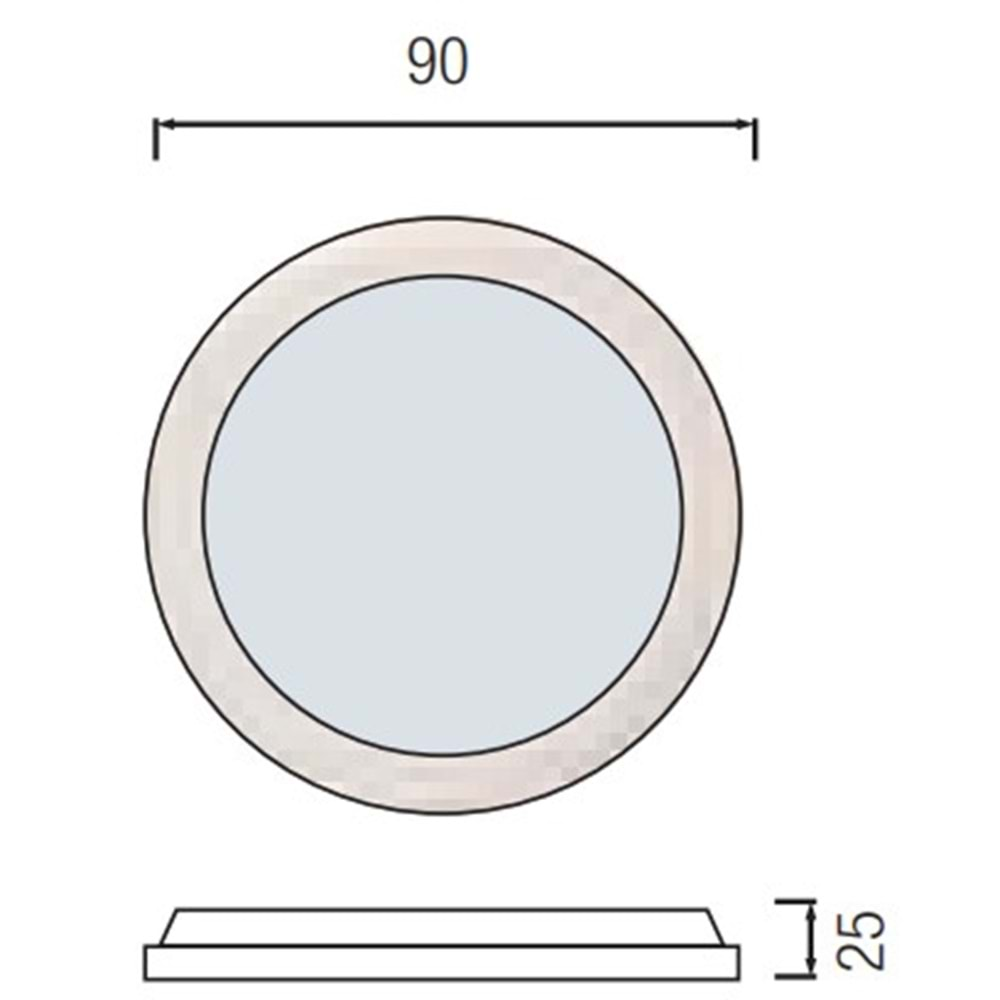 HOROZ 3W LED PANEL 6400K BEYAZ SLIM-3 056 003 0003