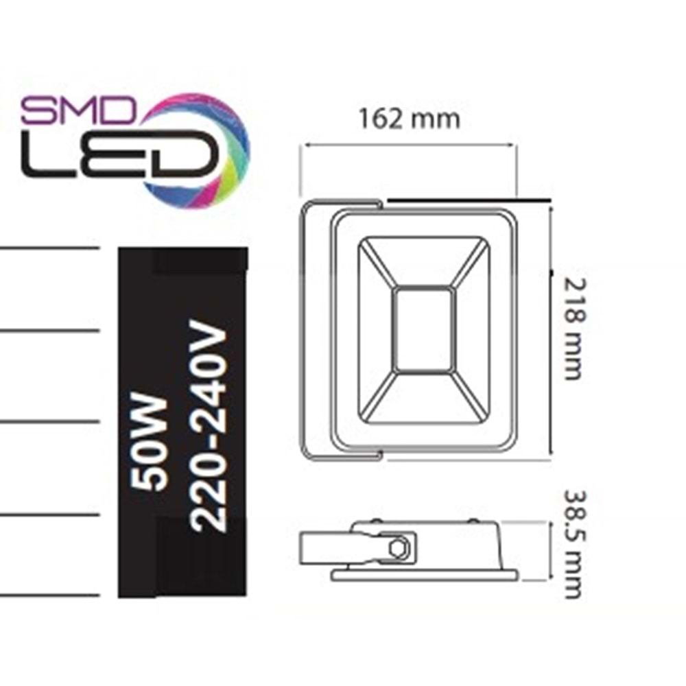 HOROZ 50W LED PROJEKTÖR PARS-50 6400K 068 008 0050