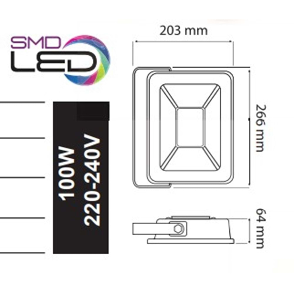 HOROZ 100W LED PROJEKTÖR PARS-100 6400K 068 008 0100