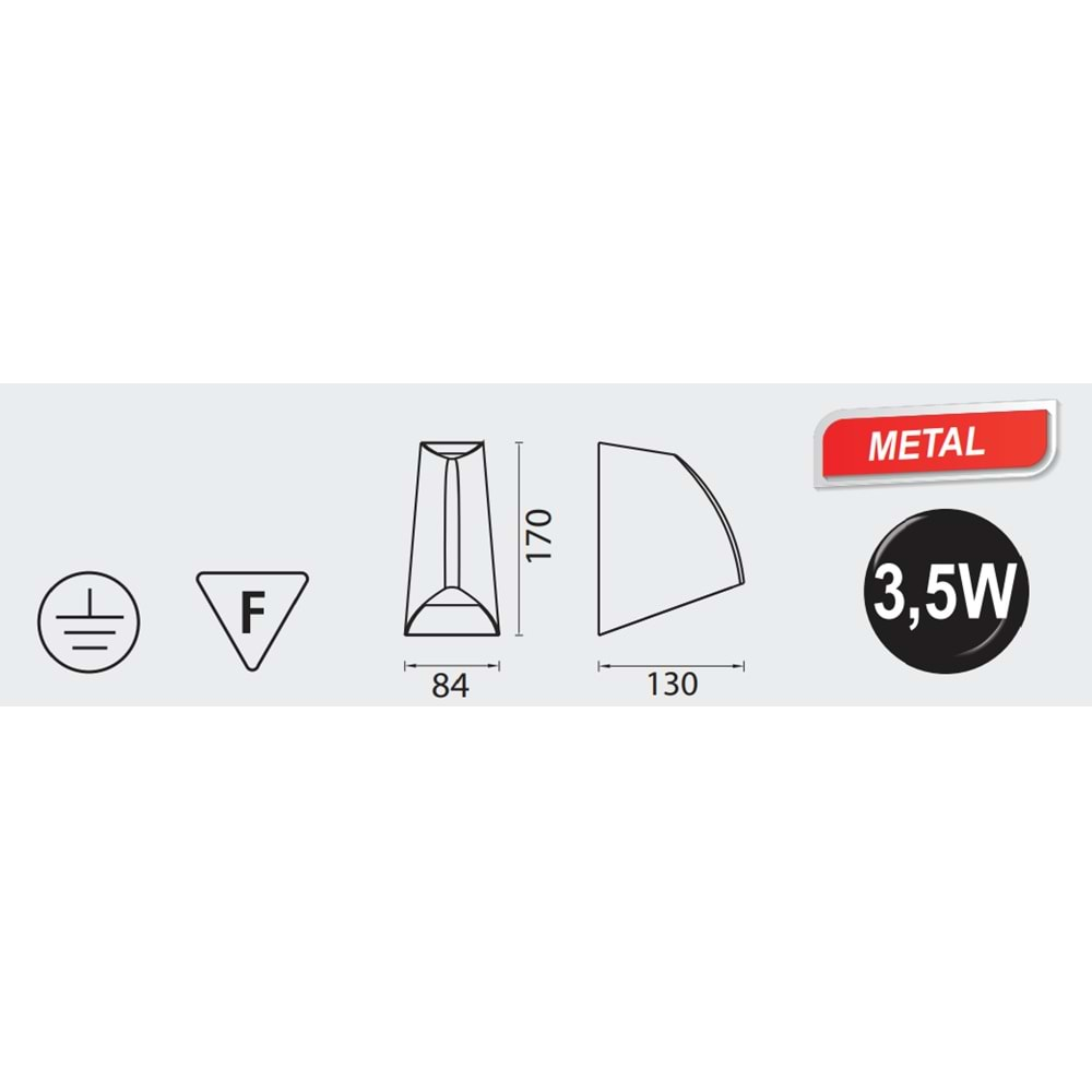 HOROZ 3,5W 4100K SMD LED BAHÇE ARMATÜRÜ METAL GÖVDE SALKIM 076 008 0004