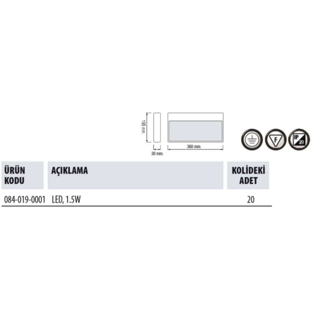 HOROZ 1.5W LED IŞILDAK EXIT CAMLI - ZOFF 084 019 0001