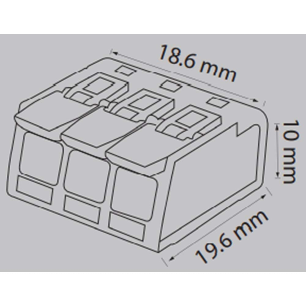 HOROZ SLIM CONNECTOR-3 ÇOK AMAÇLI KLEMENS 3X4MM 103 002 003