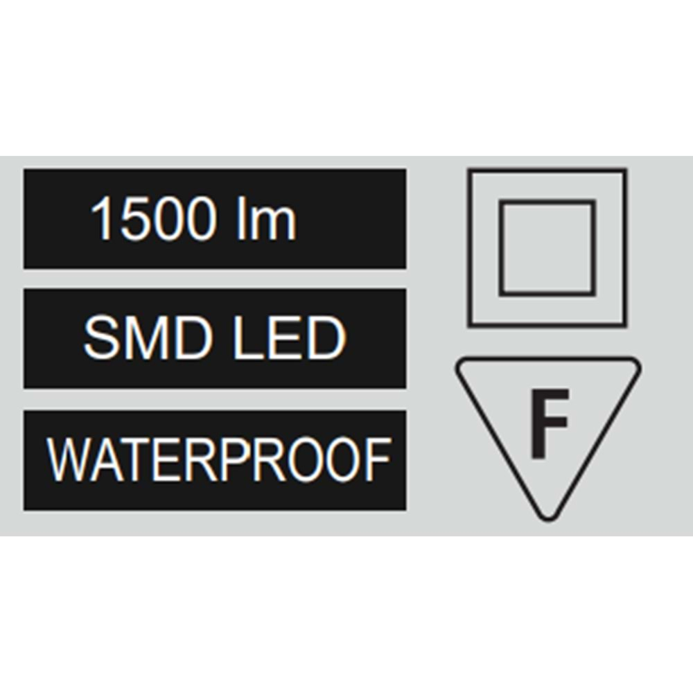 HOROZ 15W LED NEMLİYER ARMATÜR BEYAZ KASA 6400K AYDOS-15 400 002 125