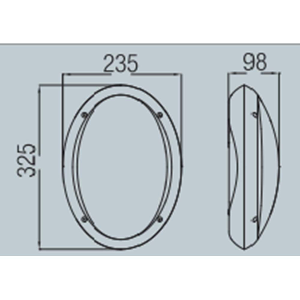 HOROZ MAX 60W OPAL NEMLİYER TAVAN ARMATÜRÜ SİYAH AQUA OVAL 400 011 106