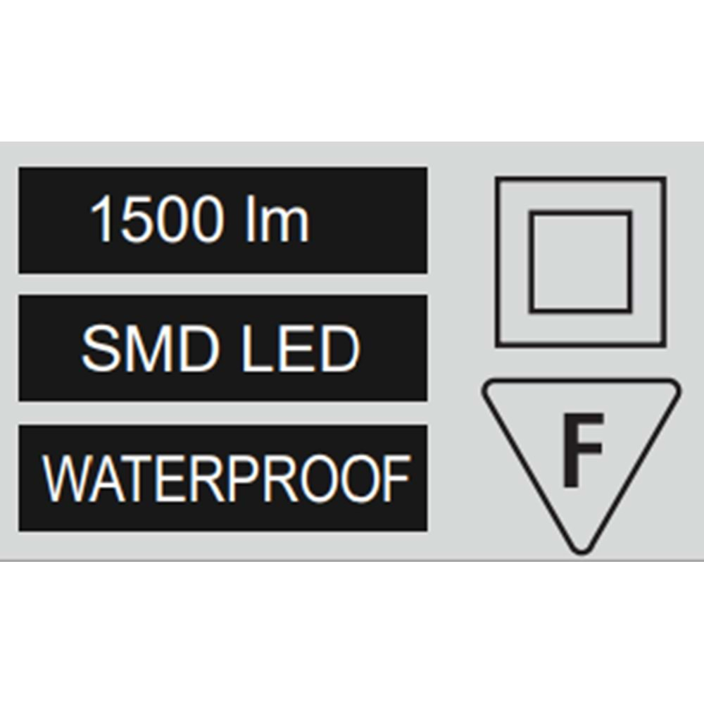 HOROZ 15W LED NEMLİYER ARMATÜR SİYAH KASA 6400K AYDOS-15 400 012 125