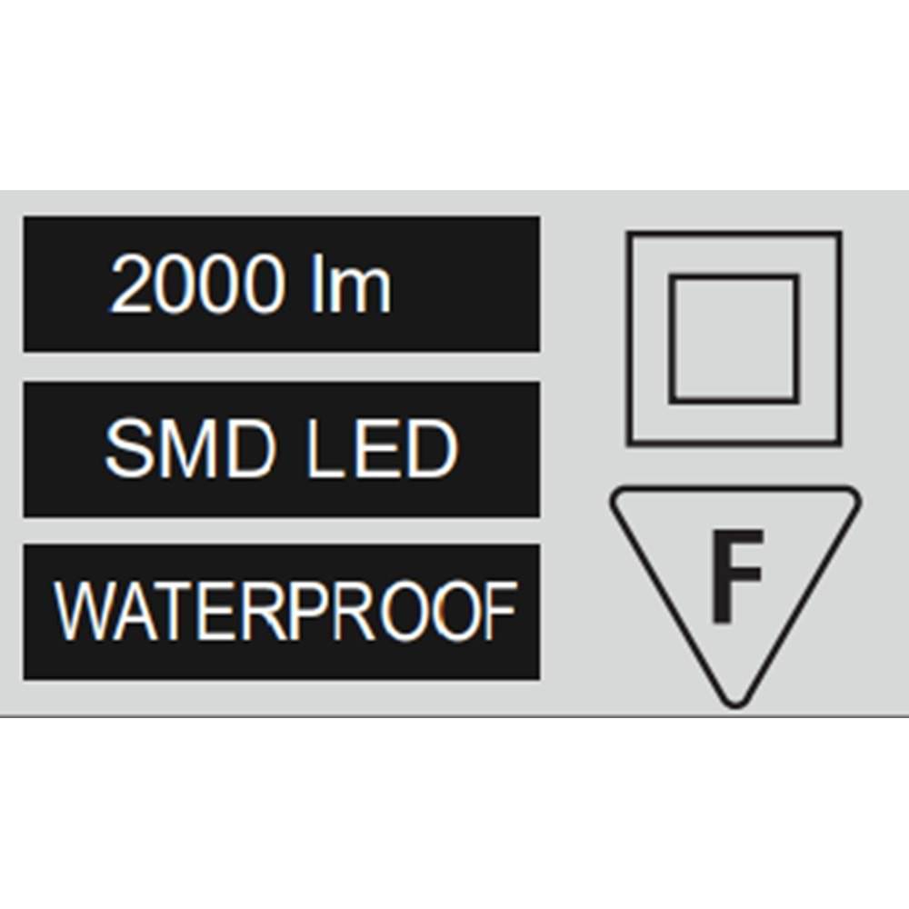 HOROZ 20W LED NEMLİYER ARMATÜR SİYAH KASA 6400K AYDOS-20 400 012 126