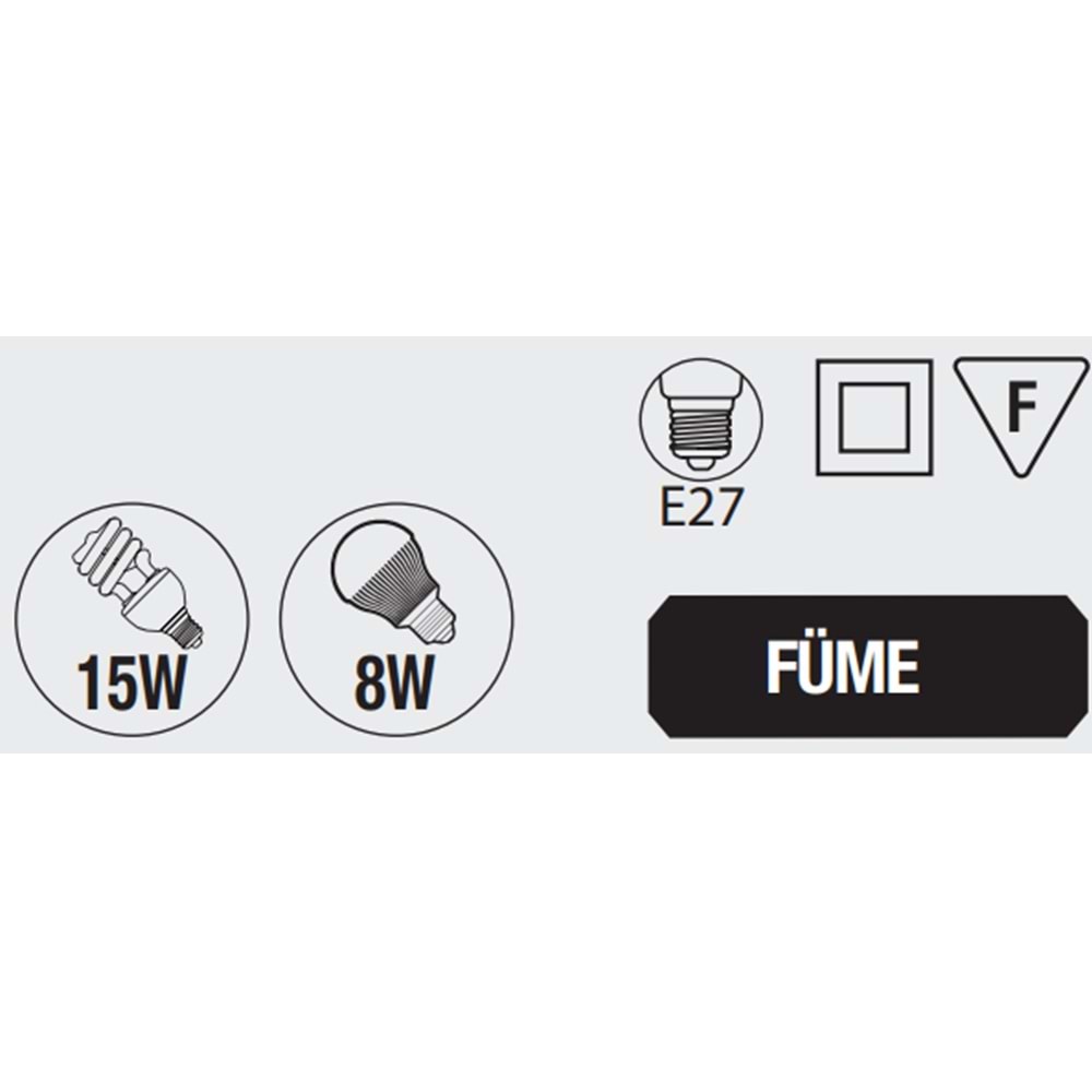 HOROZ MAX 15W IP20 FÜME ARMATÜR RÜZGAR GÜLÜ 400 211 101