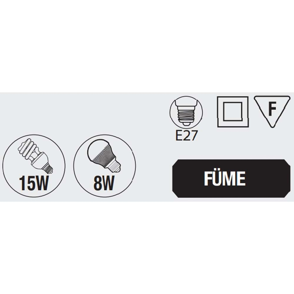 HOROZ MAX 15W IP20 FÜME ARMATÜR ERCİYES 400 214 101