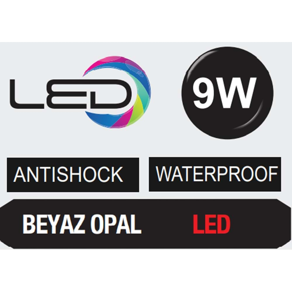 HOROZ 9W 3000K BEYAZ OPAL LED ARMATÜR AQUA YARIMAY 400 313 114