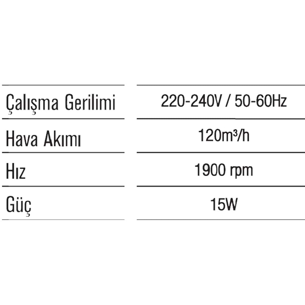 HOROZ HELIX PLASTİK FAN 120 LİK GÜMÜŞ 500 040 005