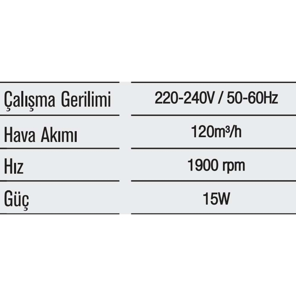 HOROZ KLASİK PLASTİK FAN 120 LİK GÜMÜŞ 500 040 120