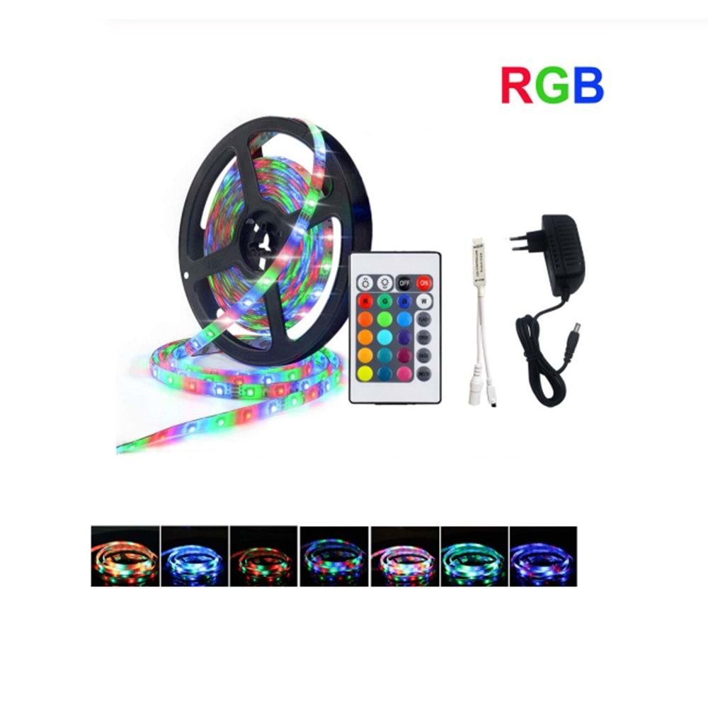 CATA RGB ŞERİT LED SETİ (5 MT RGB LED 3 RENK+TRAFO+RGB KUMANDA ) CT-4557