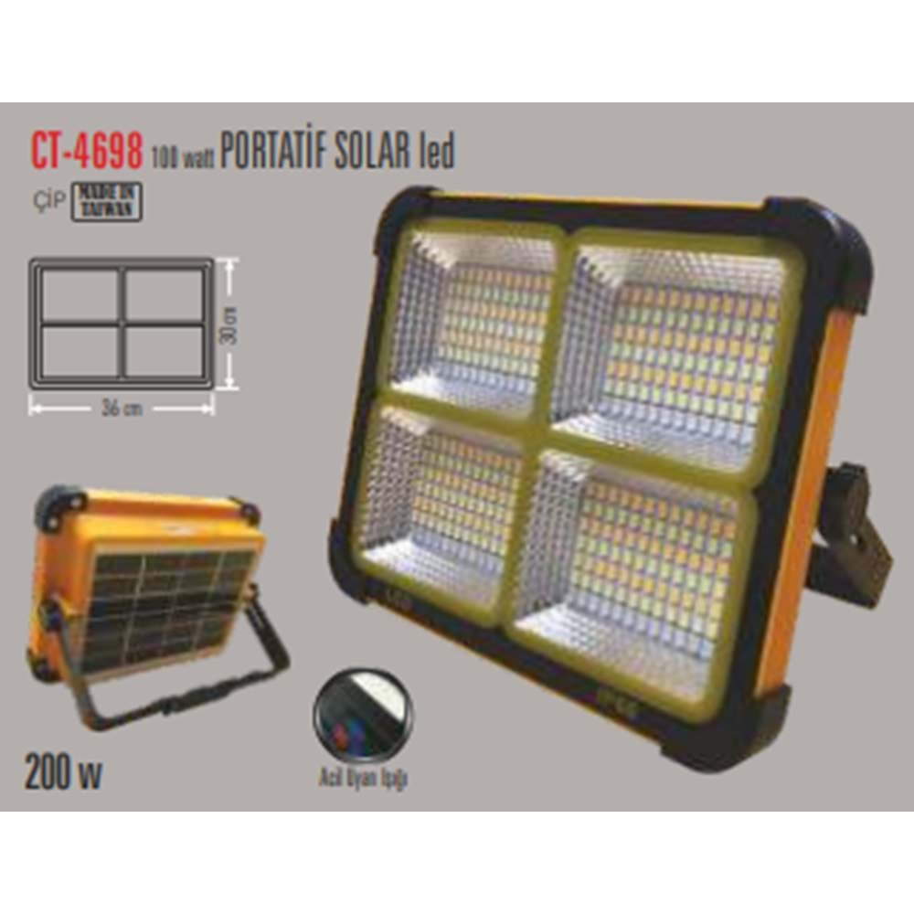 CATA 200W PORTATİF SOLAR LED CT-4698