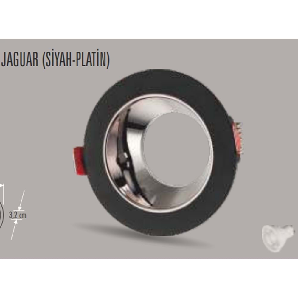 CATA JAGUAR SİYAH - PLATİN DEKORATİF SPOT CT-5047