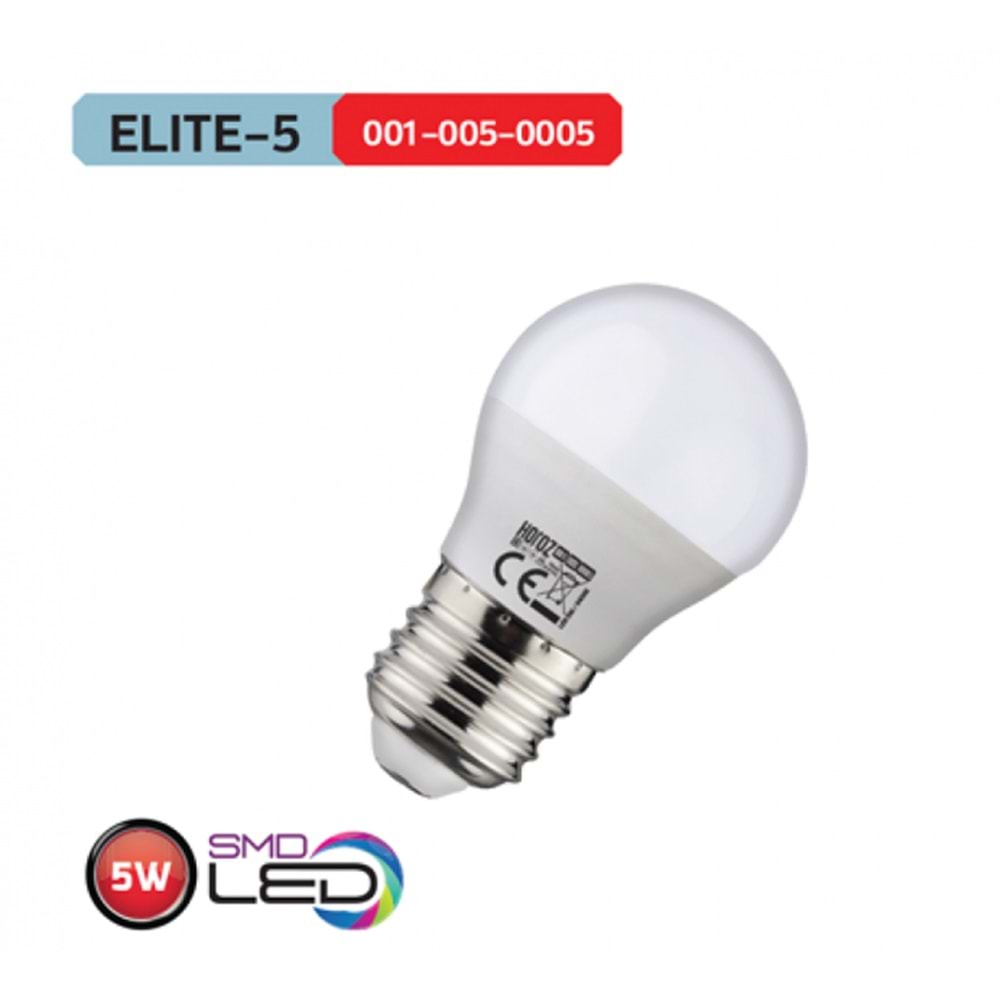 HOROZ 5W LED AMPUL 6400K BEYAZ IŞIK E27 ELITE-5 001 005 0005