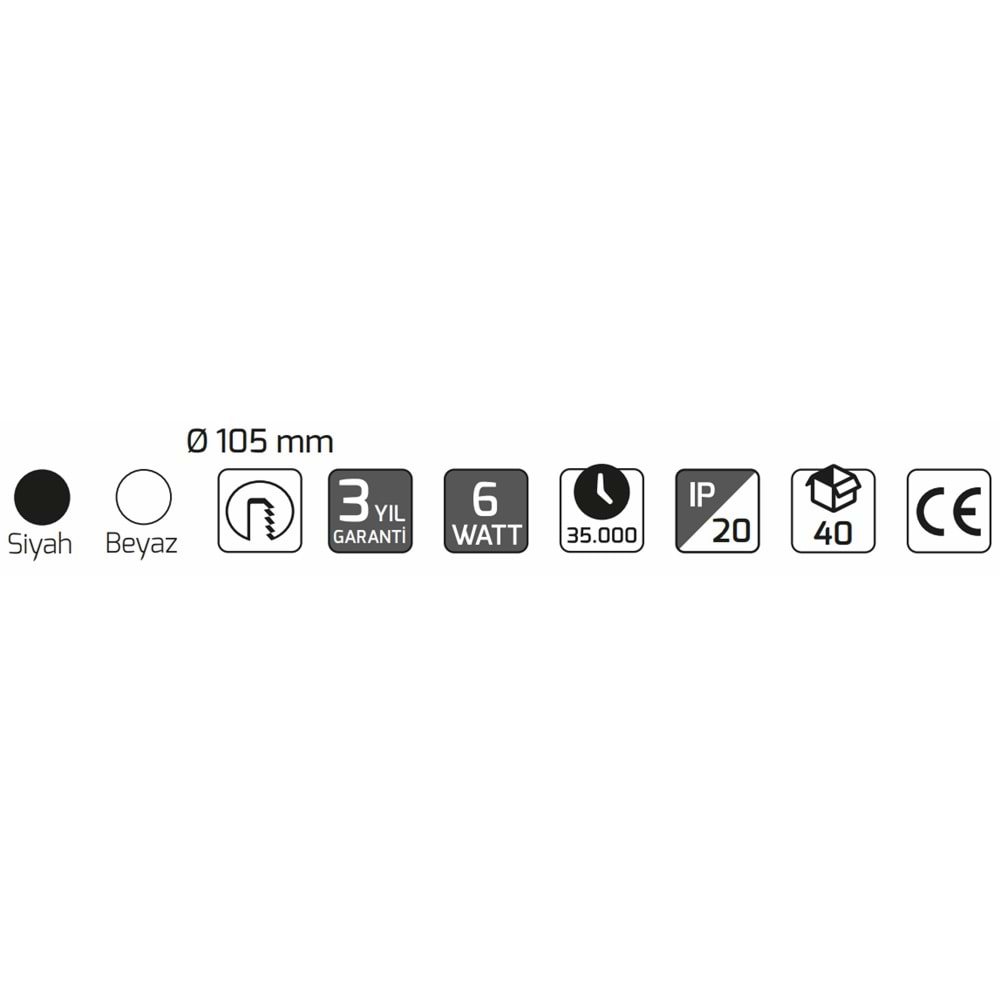 GOYA 6W LED PANEL BEYAZ KASA 6500K GY-1738