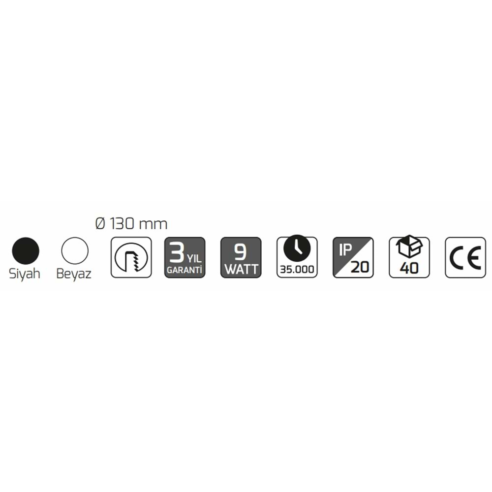 GOYA 9W LED PANEL SİYAH KASA 6500K GY-1748