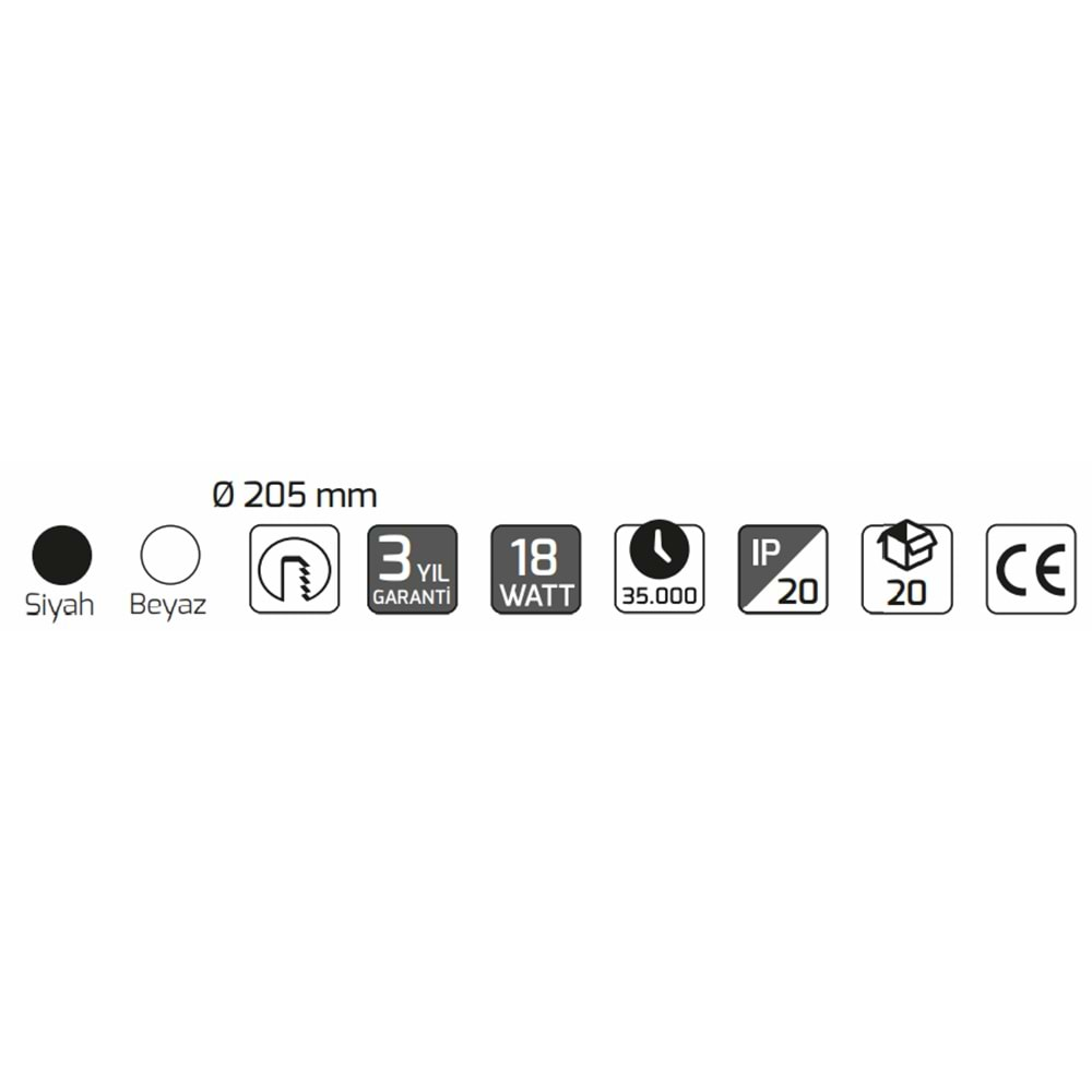 GOYA 18W LED PANEL BEYAZ KASA 3000K GY-1778