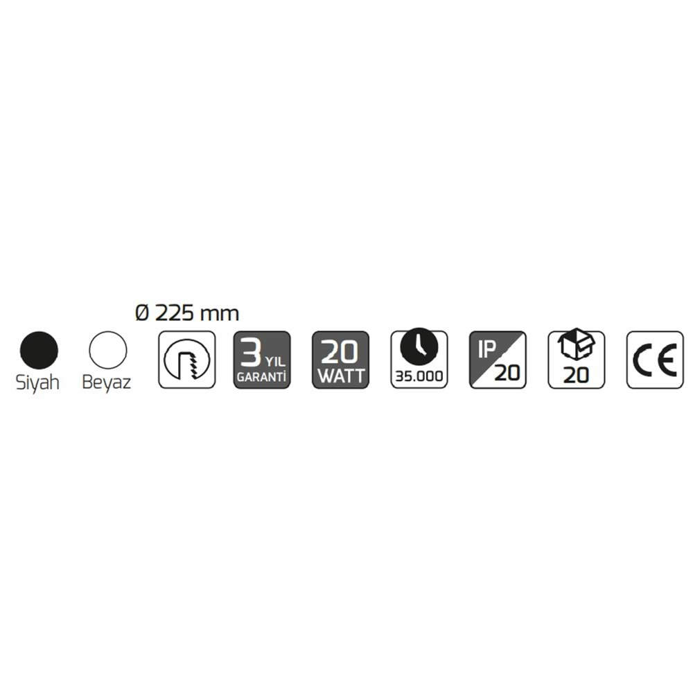 GOYA 20W LED PANEL BEYAZ KASA 6500K GY-1788