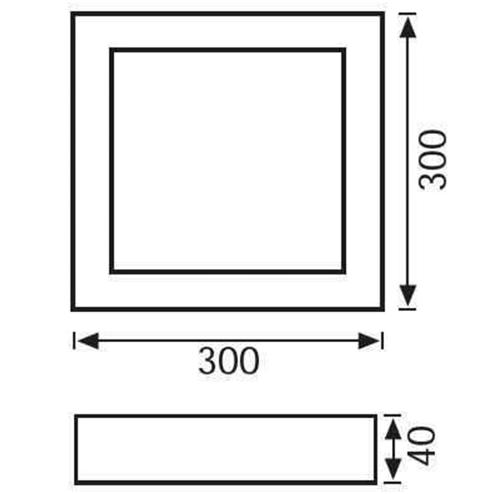 JUPİTER LC456 B SIVA ÜSTÜ LED PANEL 24W 6500K KARE