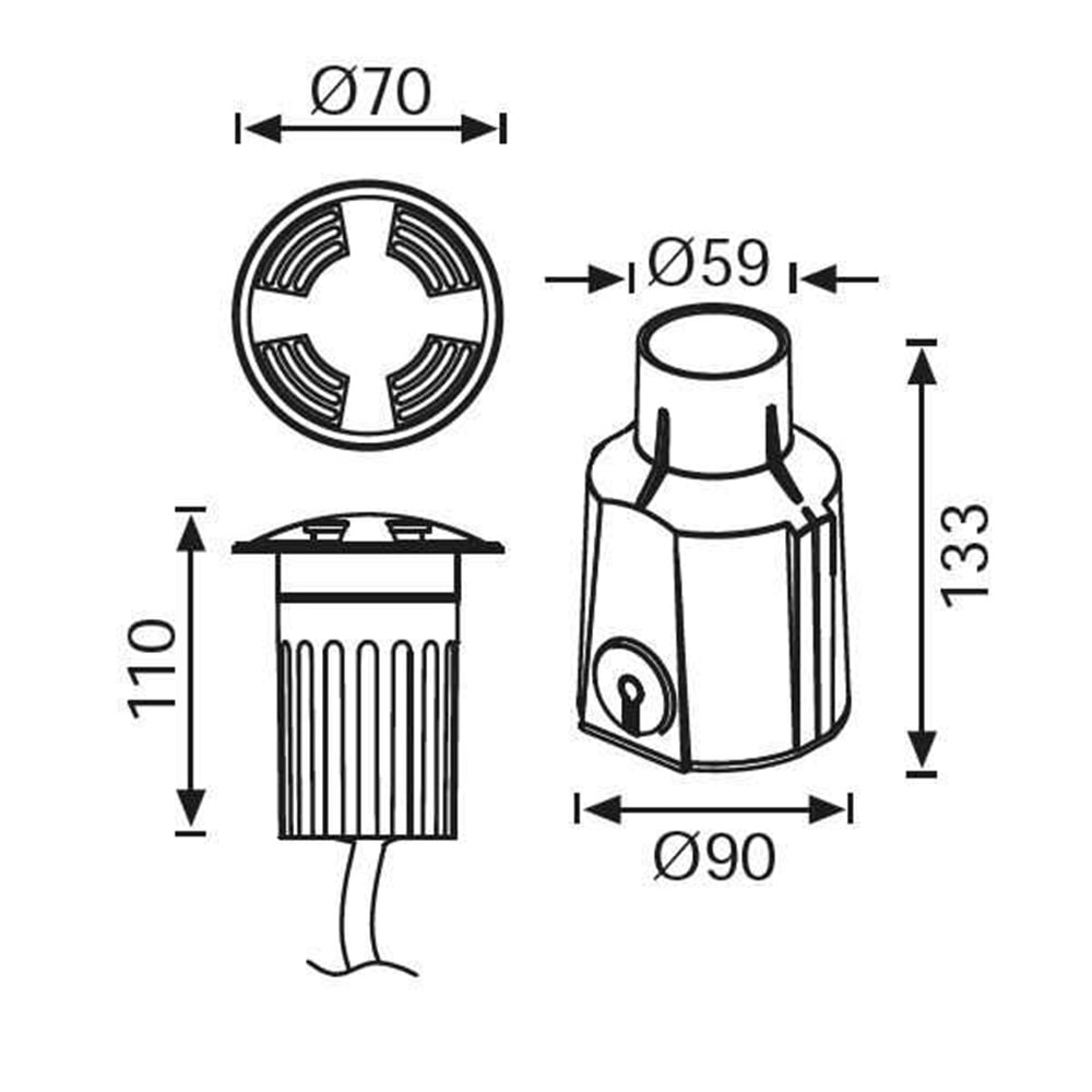 JUPİTER LG927 S LED GÖMME BAHÇE ARMATÜRÜ 2W 3000K