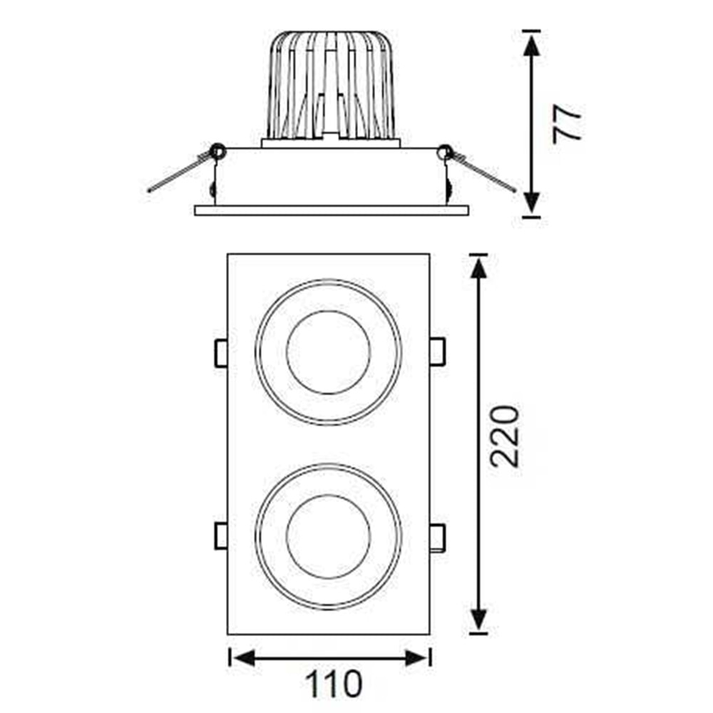 JUPİTER LS442 2Lİ HAREKETLİ LED SPOT 2X11W 3000K BEYAZ KASA