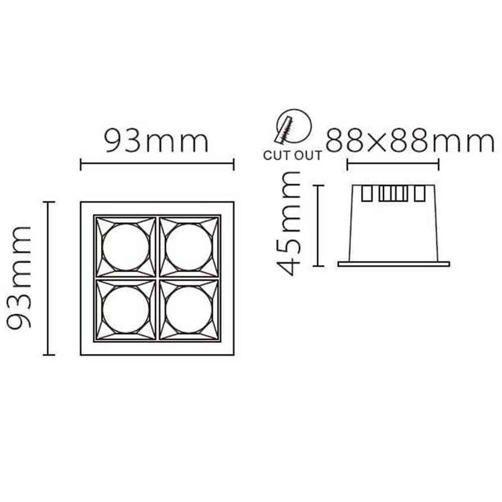 JUPİTER LS495 4 LÜ LED SPOT 16W 3000K BEYAZ&GUN METAL KASA