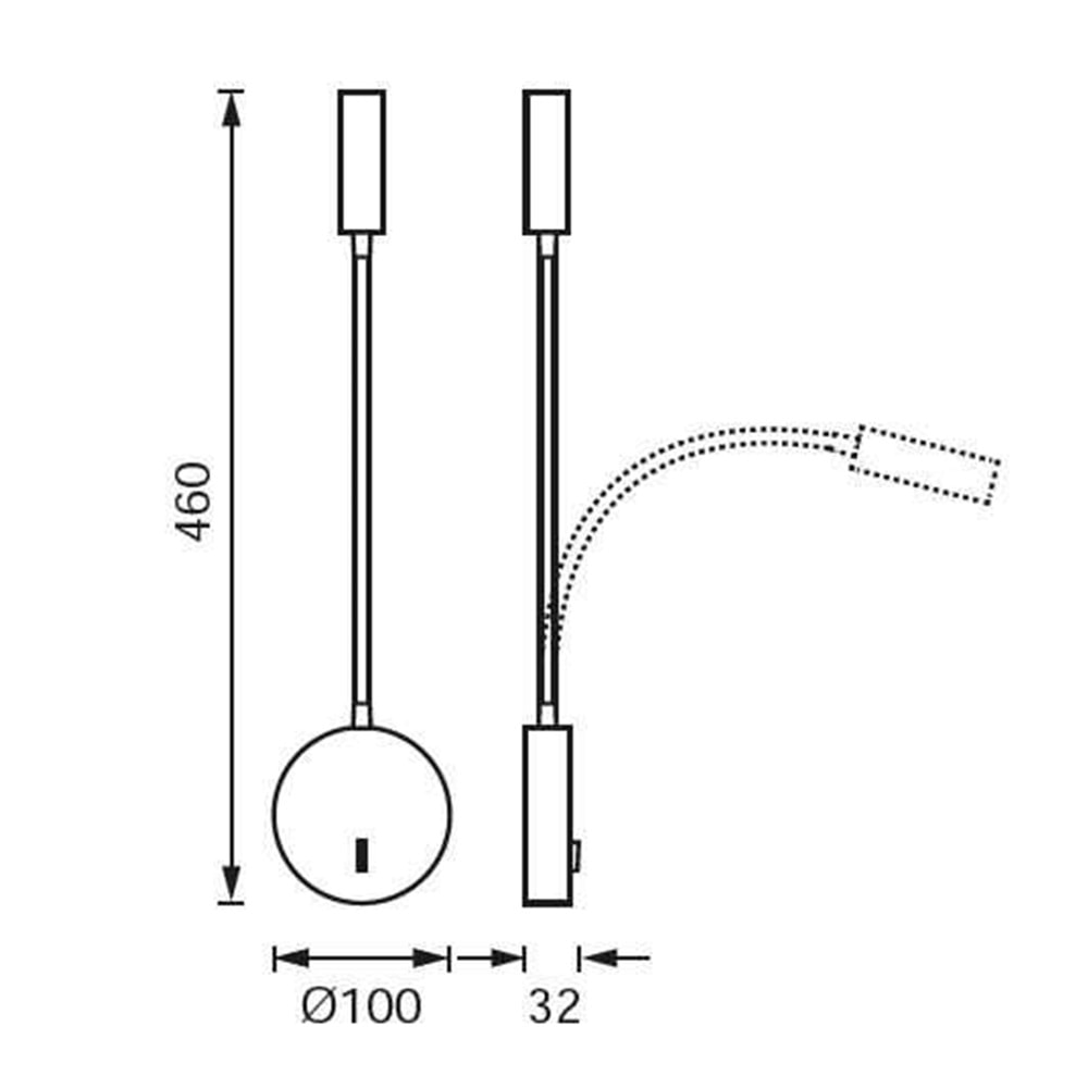 JUPİTER LW503 LED YATAK BAŞI APLİK 3W 3000K MAT SİYAH