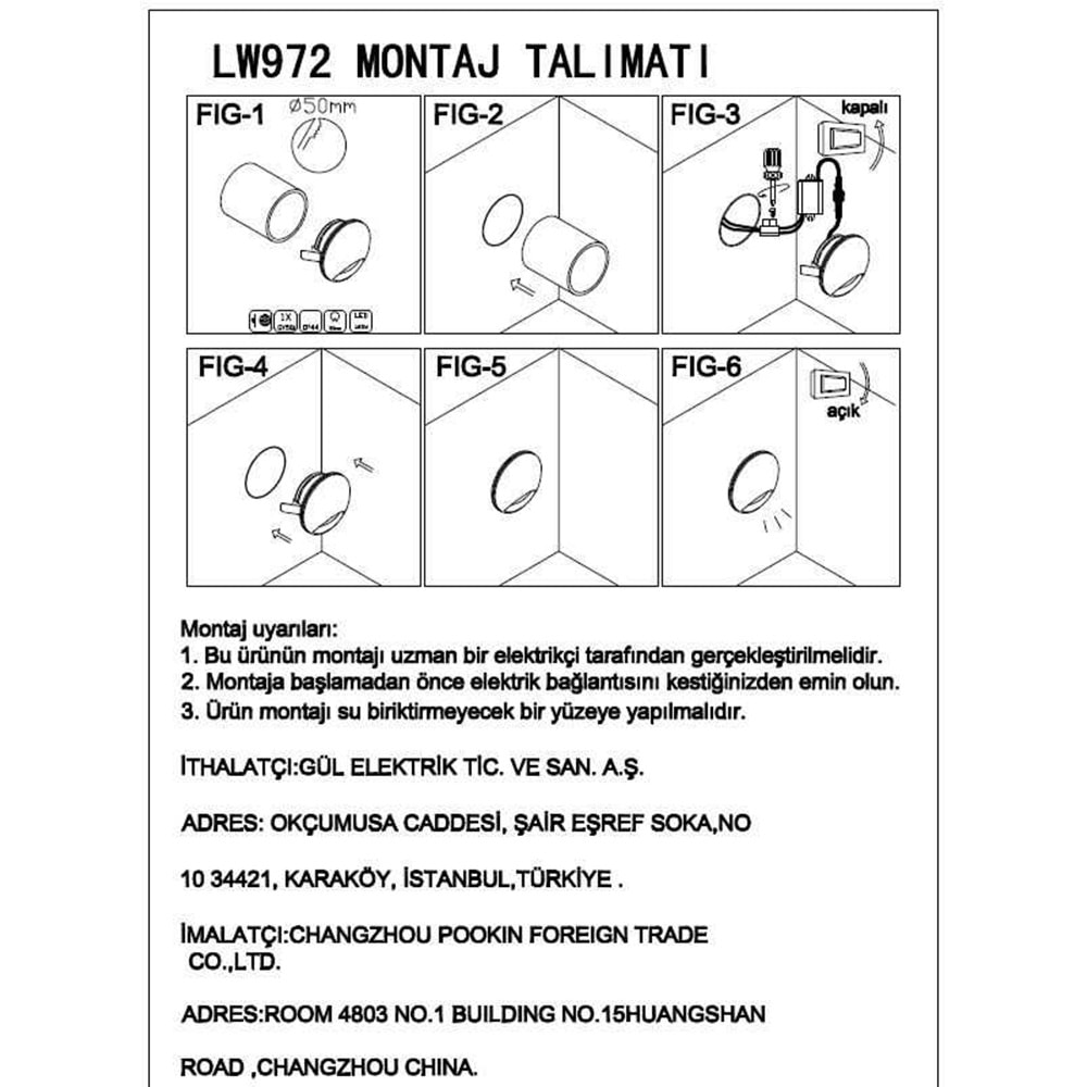 JUPİTER LW972 S LED DUVAR ARMATÜRÜ TİTANYUM ANODİZE 3,5W 3000K