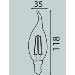 HOROZ 4W LED AMPUL 6400K E14 FLAMENT FLAME-4 001 014 0004