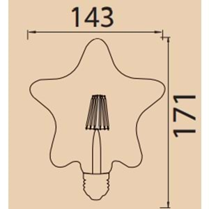 HOROZ 6W RUSTİK LED AMPUL STAR E27 001 031 0006