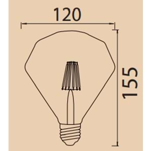 HOROZ 6W RUSTİK DIAMOND E27 2200K LED AMPUL 001 034 0006