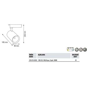 HOROZ BEYAZ KASA RAYLI LED ARMATÜR 30W DUBAI 3000K 018 014 0030