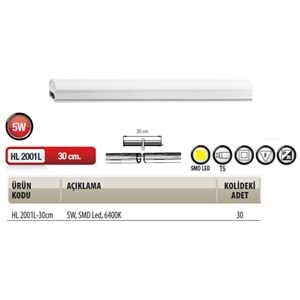 HOROZ 4W T5 LEDLİ BANT ARMATÜR 6400K BEYAZ IŞIK SIGMA-4 052 001 0030