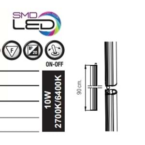 HOROZ 10W T5 LEDLİ BANT ARMATÜR 6400K BEYAZ IŞIK SIGMA-10 052 001 0090