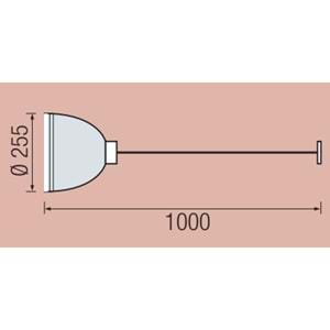 HOROZ 25W AFRODIT HL502 PEMBE YÜKSEK TAVAN ARMATÜRÜ 063 003 0025