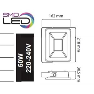 HOROZ 50W LED PROJEKTÖR PARS-50 6400K 068 008 0050