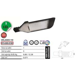 HOROZ 150W ORLANDO-150 4200K LED SOKAK ARMATÜRÜ 074 005 0150