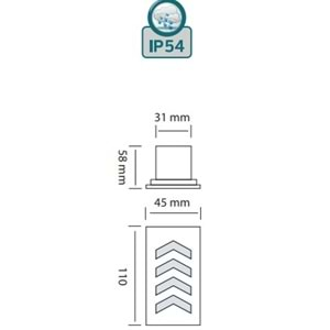 HOROZ PERA 1,2W 6400K LED GÖMME ARMATÜR 079 023 0002