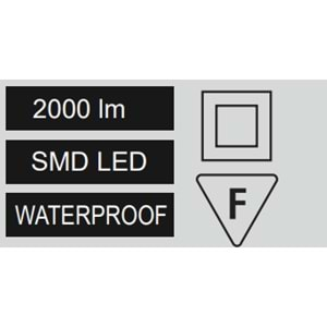 HOROZ 20W LED NEMLİYER ARMATÜR BEYAZ KASA 6400K AYDOS-20 400 002 126