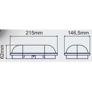 HOROZ 15W LED NEMLİYER ARMATÜR SİYAH KASA 4200K AYDOS-15 400 011 125