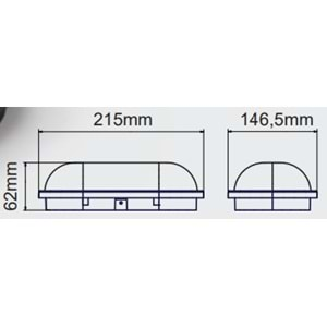 HOROZ 15W LED NEMLİYER ARMATÜR SİYAH KASA 6400K AYDOS-15 400 012 125