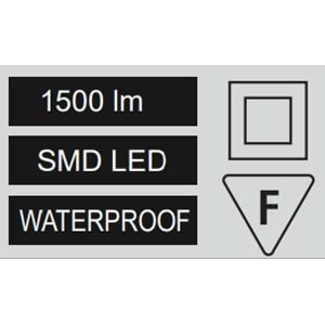 HOROZ 15W LED NEMLİYER ARMATÜR SİYAH KASA 6400K AYDOS-15 400 012 125