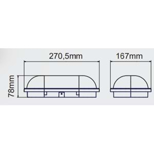 HOROZ 20W LED NEMLİYER ARMATÜR SİYAH KASA 6400K AYDOS-20 400 012 126